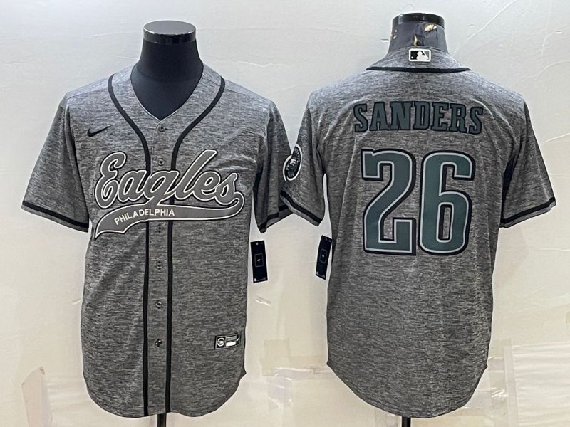 Men Philadelphia Eagles #26 Sanders Grey hemp ash 2022 Nike Co branded NFL Jerseys->philadelphia eagles->NFL Jersey